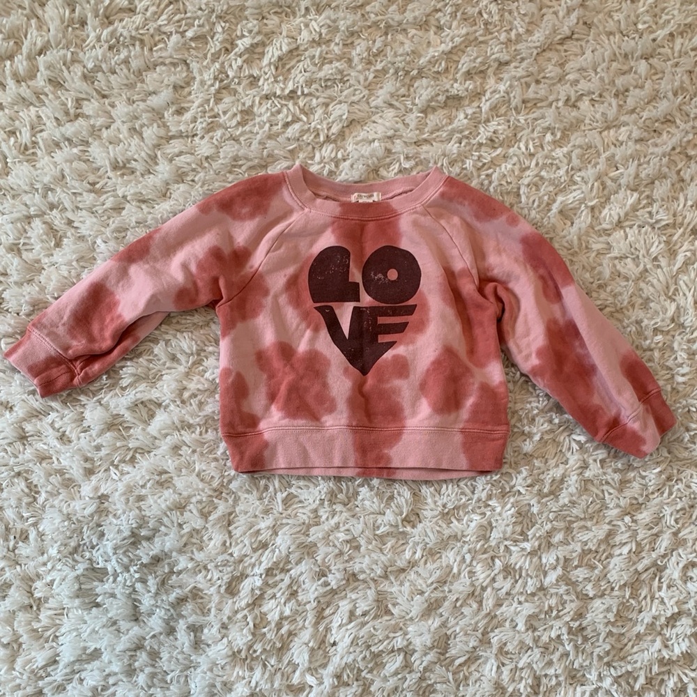 Crewcuts Tie-dye Pink Love Sweatshirt (XS, 4/5)